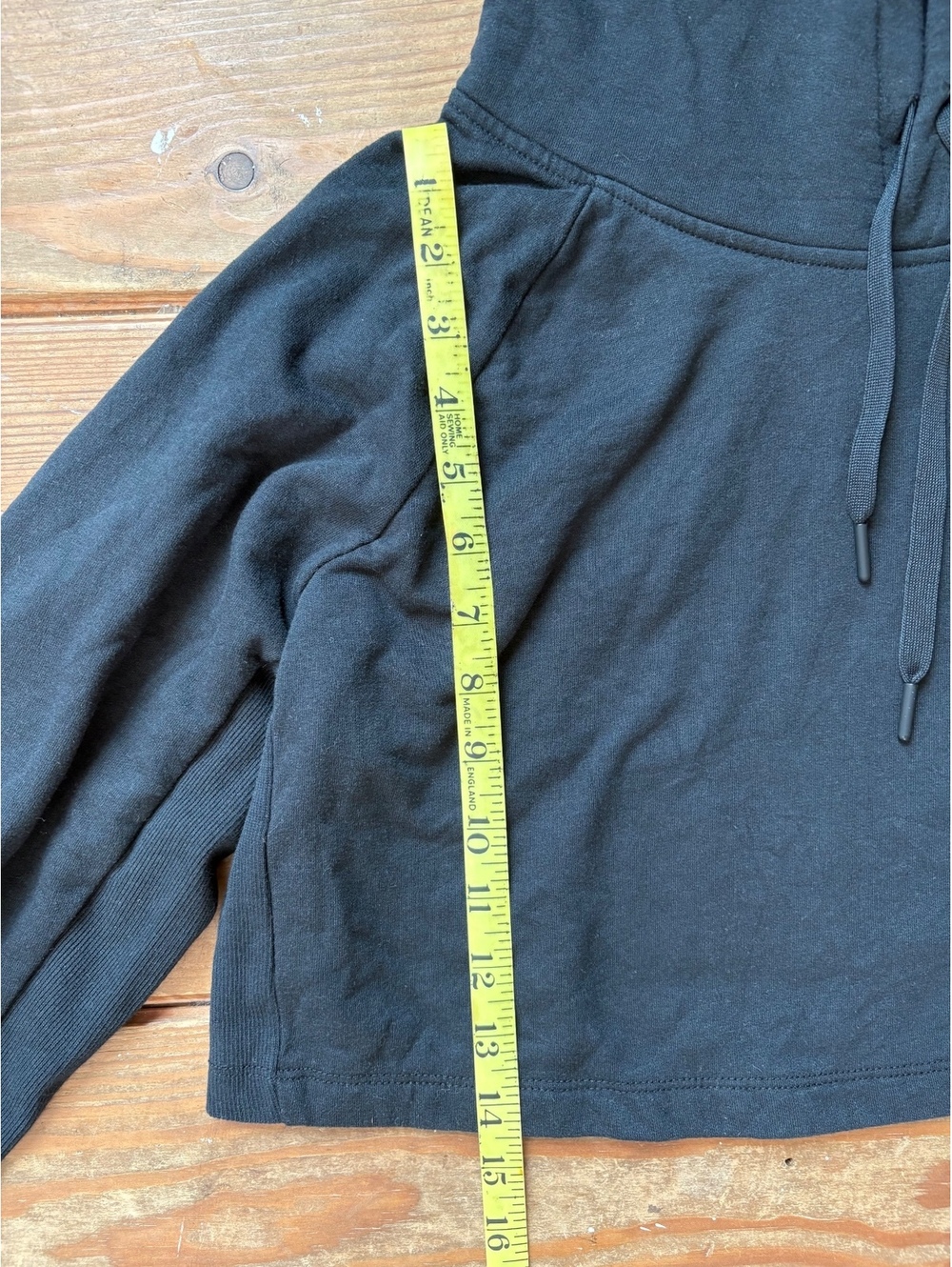 Gymshark Women's Black Cropped Hoodie Size Large Cotton Blend - Picture 4 of 6